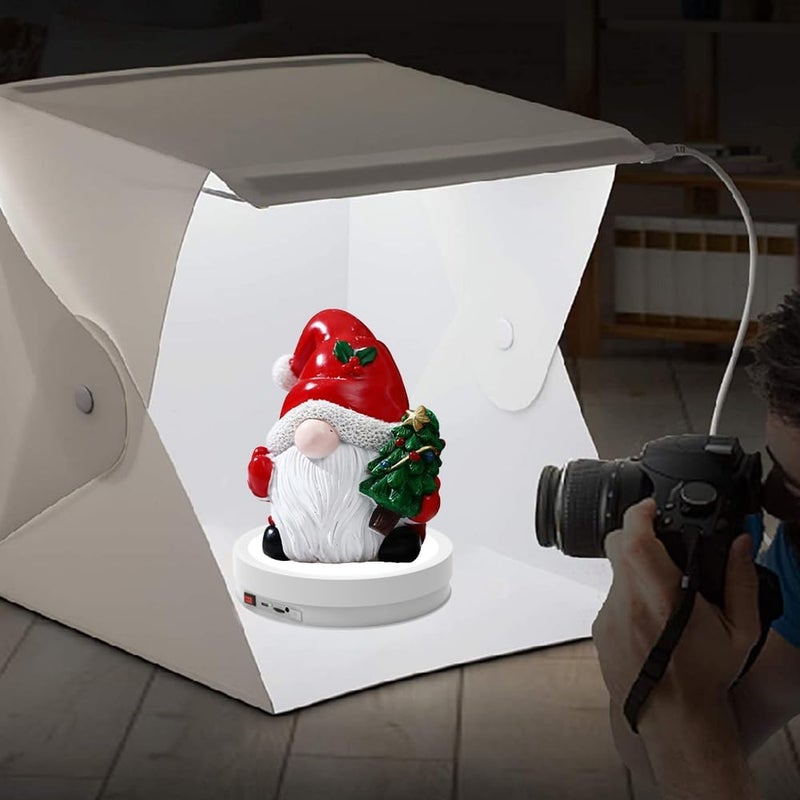 JAYEGT Variety Colors LED Light Base Non-Slip Rotating Display Stand , 66Lbs Load,360 Photography Turntable for Products Shows, Glass Crystal Artwork, Jewelry,Remote control (12.6inch / 6Color LED Light / White/Rechargeable) - Image 3